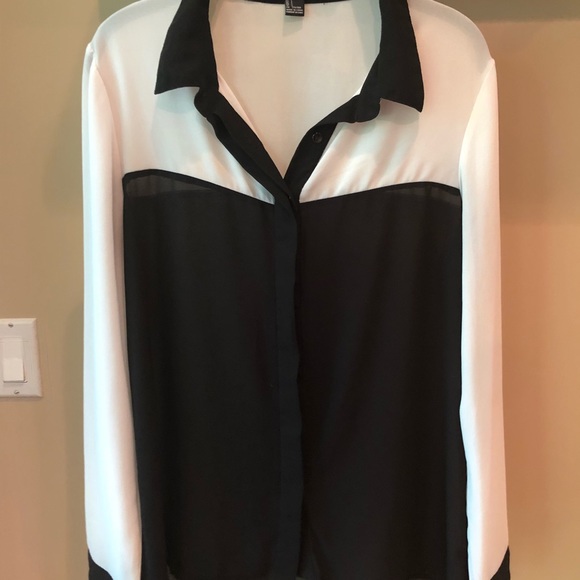 black and white blouse forever 21